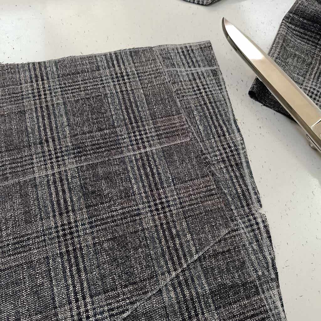 Kareli pilesiz pantolon dikimi